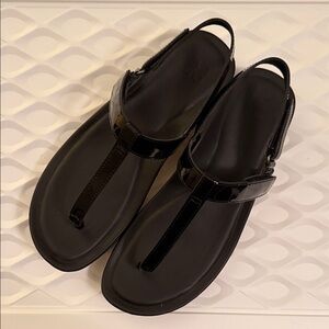 ABEO Oasis Black Leather Sandals